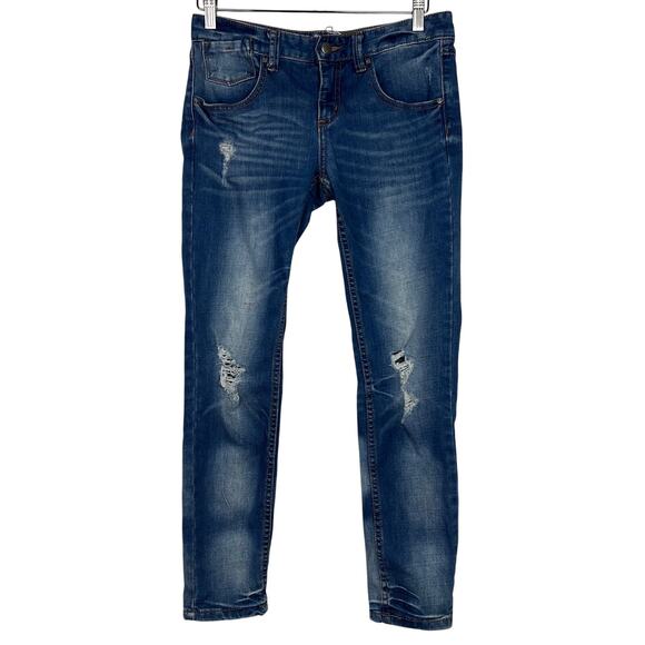 Free People Denim Women's Size 28 Distressed Skinny Blue Jeans - Picture 1 of 12
